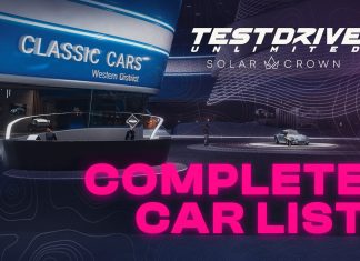 TDU Solar Crown — liste complète des voitures