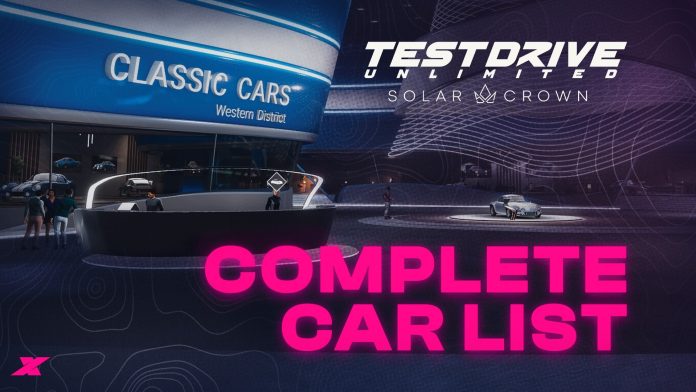 TDU Solar Crown — liste complète des voitures